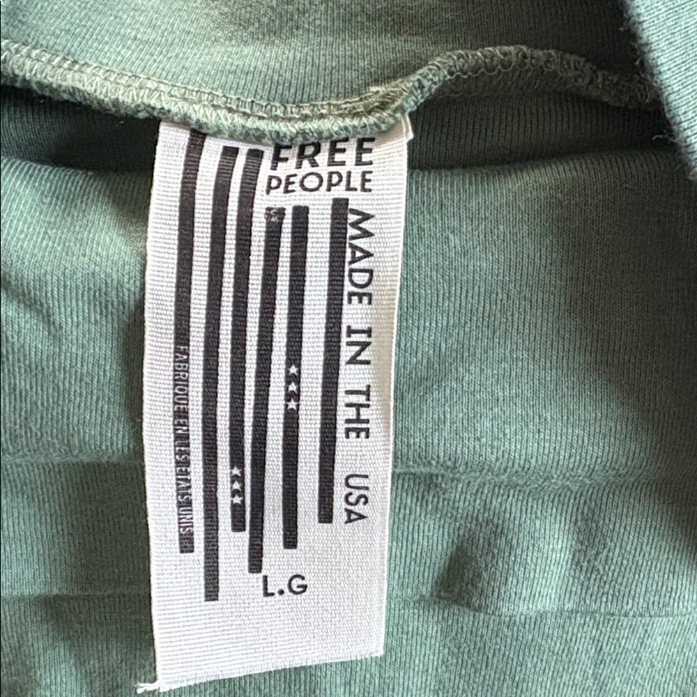 Free People La Living 90210 Muscle Top Sleeveless Green Cowl Neck L - Picture 8 of 9